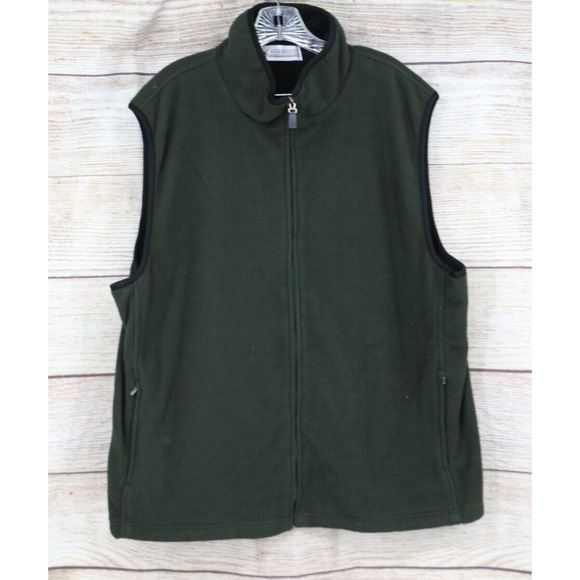 VINTAGE Winners Mens Size 2XL Full Zip Fleece Vest Olive Green - Picture 1 of 6